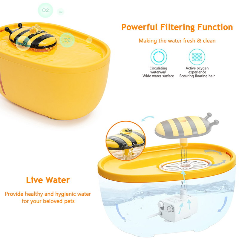 bee cat water fountain funcation