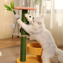 Load image into Gallery viewer, HiFuzzyPet Sisal Flower Cat Tree with Panda Doll
