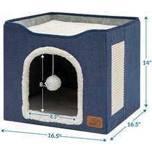 Load image into Gallery viewer, indoor cat bed house size chart
