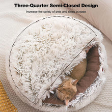 Load image into Gallery viewer, three quarter semi-closed cat bed 
