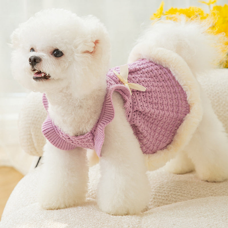 cute purple dog sweater dress 