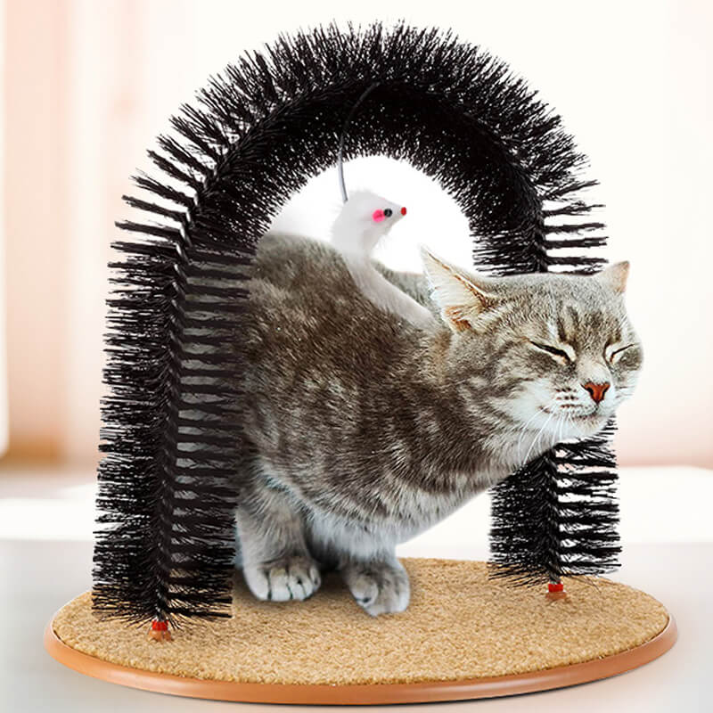HiFuzzyPet Cat Arch Self Groomer Brush with Scratcher Pad