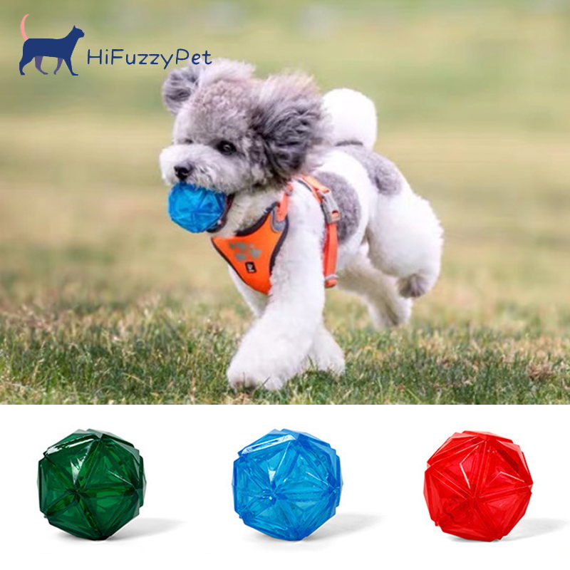 3 Pack Light-up Dog Ball Toy, LED Floating Dog Squeaker Balls for