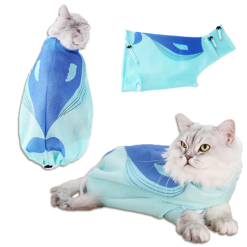bue whale cat bathing bag