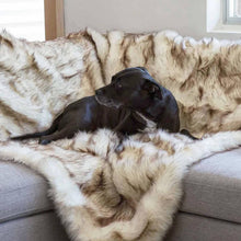 Load image into Gallery viewer, black fur dog blanket couch protector
