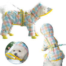 Load image into Gallery viewer, pink plaid dog raincoat
