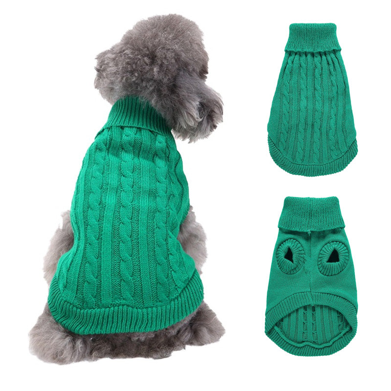 Green Turtleneck Dog Sweater