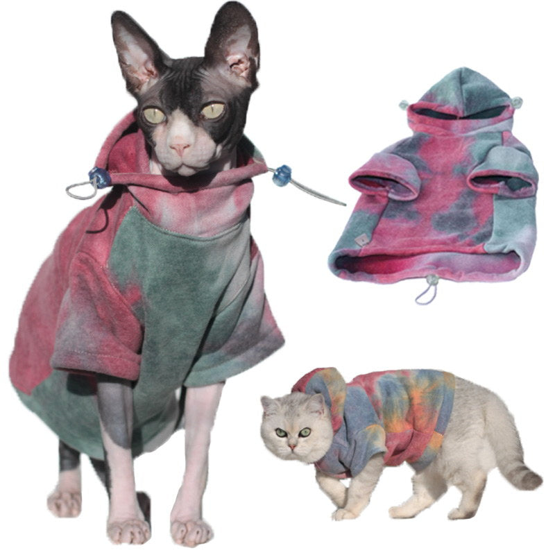 red green dog cat hoodies