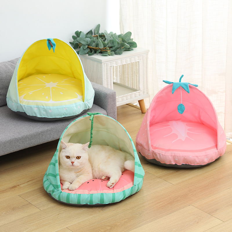 HiFuzzyPet Fruit Cute Cat Bed Pet Tent Bed