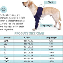 Load image into Gallery viewer, dog front leg brace sleeve size chart
