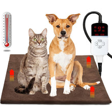 Load image into Gallery viewer, brown dog heating pad with washable cover

