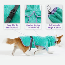 Load image into Gallery viewer, dog bathrobe towel drying coat details
