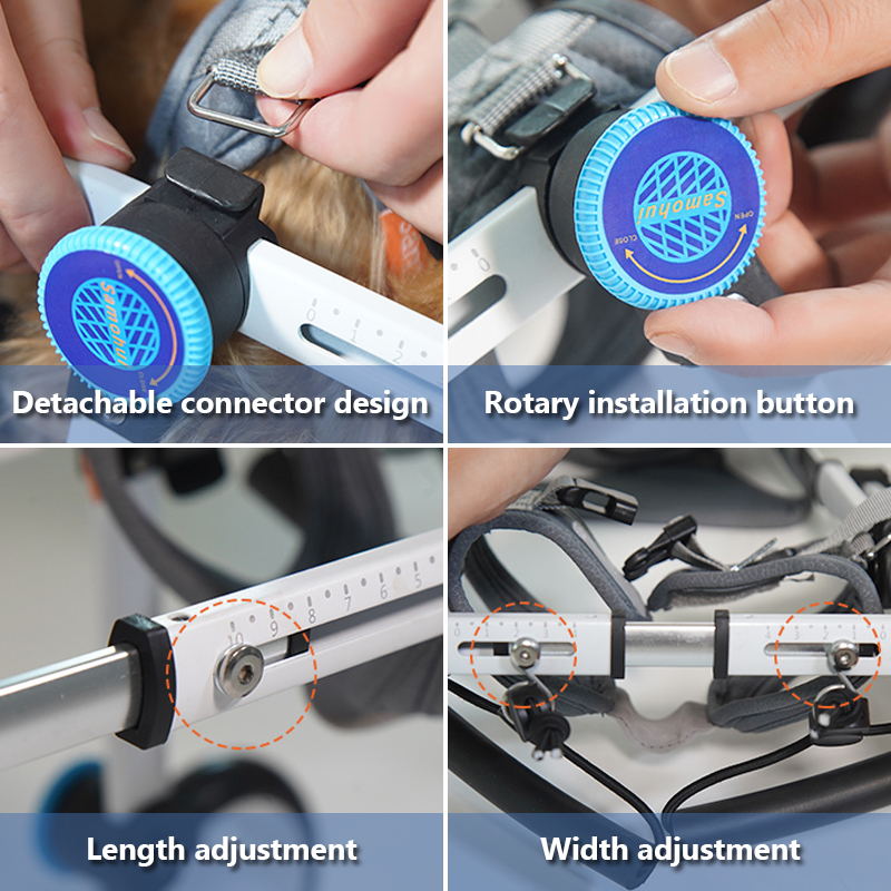dog wheelchair  for back legs details 