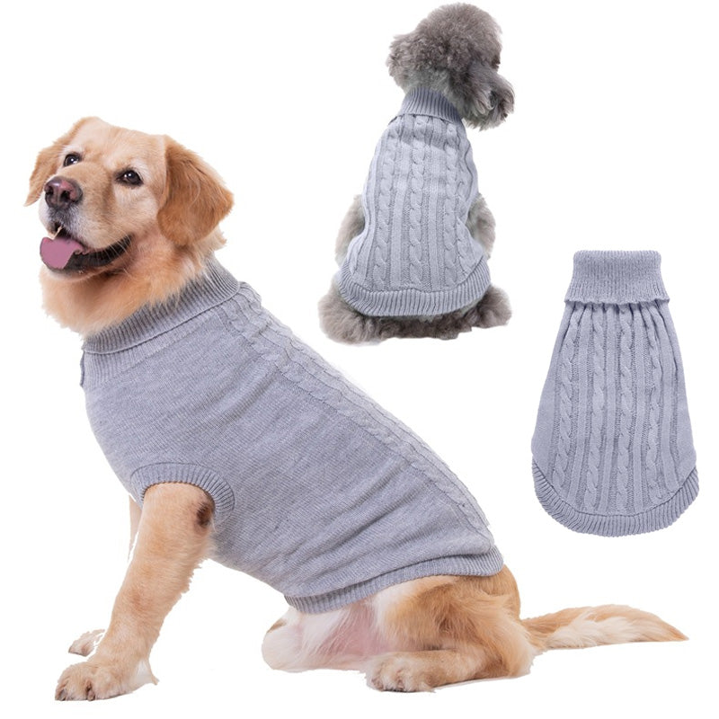 Grey Turtleneck Dog Sweater
