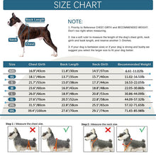 Load image into Gallery viewer, warm dog coats size chart
