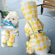 Load image into Gallery viewer, yellow plaid dog raincoat
