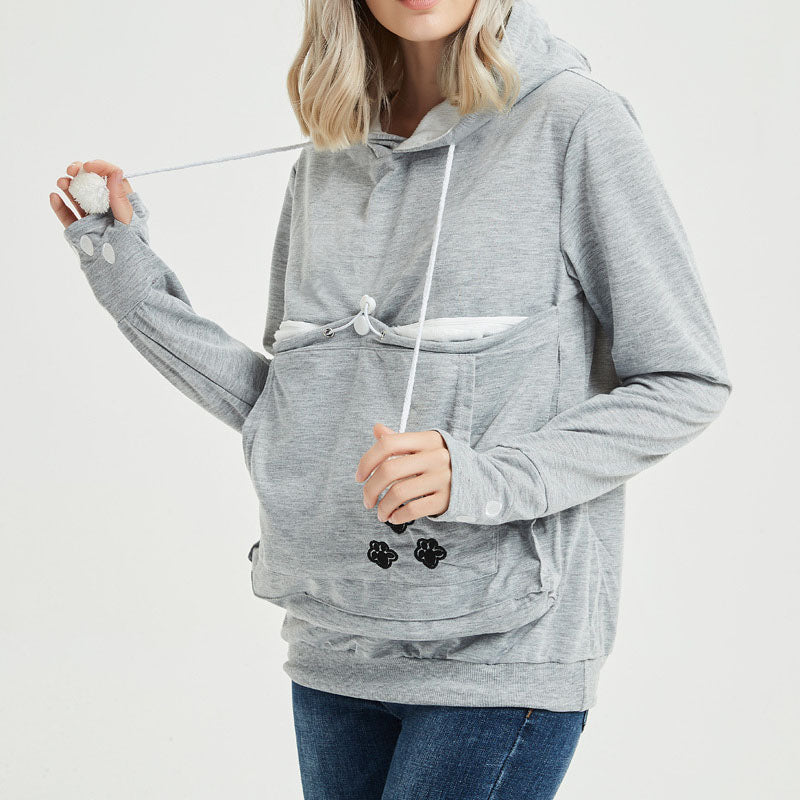 dog cat pouch hoodie with cat holder pocket
