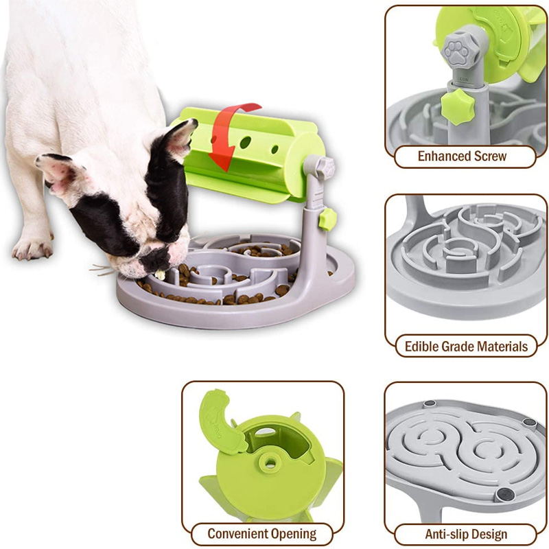 SpeedyPet Interactive Dog & Cat Slow Food Puzzle Feeder – Lilly & Max