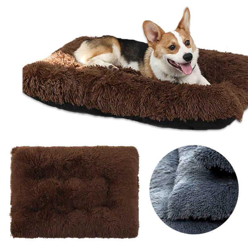 brown dog crate bed mat