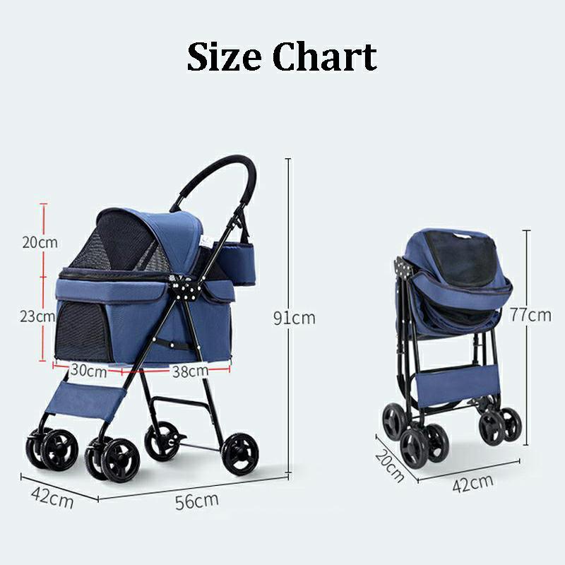 HiFuzzyPet Lightweight Dog Stroller with Bag