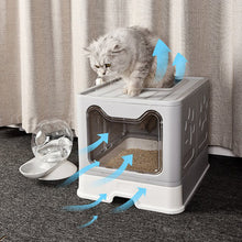 Load image into Gallery viewer, two-way entry, one-way exit cat litter box 
