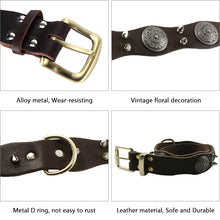 Load image into Gallery viewer, HiFuzzyPet Leather Spiked Dog Collar for Middle &amp; Large Dogs
