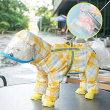 Load image into Gallery viewer, yellow plaid dog raincoat
