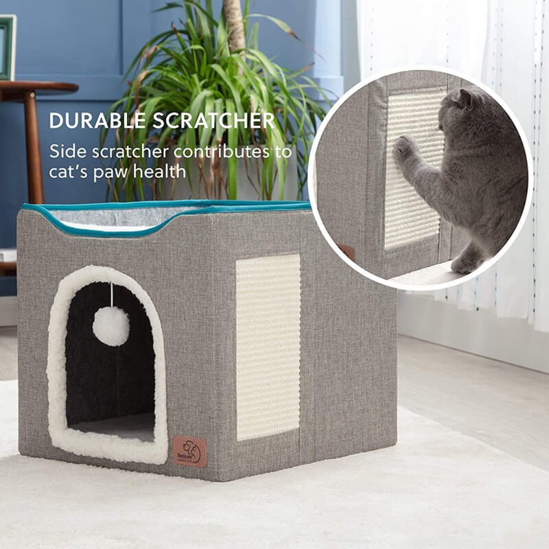 durable scratcher indoor cat bed house