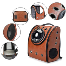 Load image into Gallery viewer, HiFuzzyPet Portable Leather Cat Backpack Carrier with Bubble
