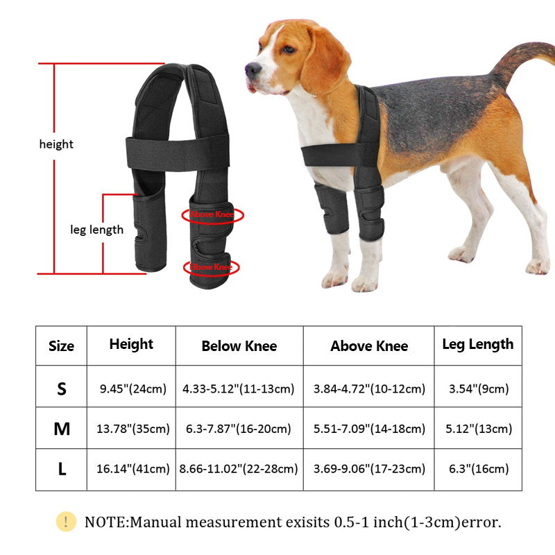 dog elbow pads size chart