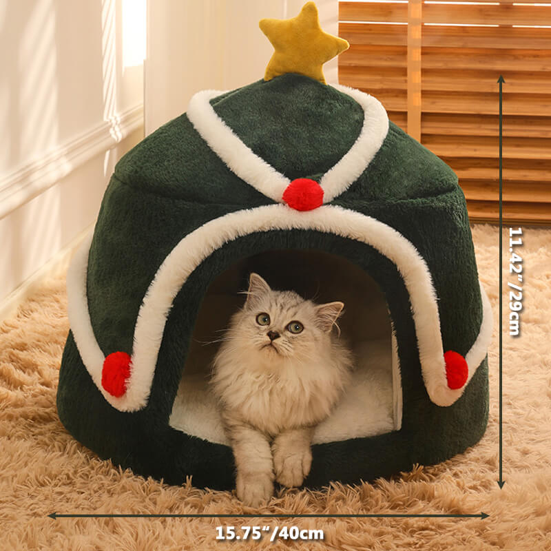 A cat Christmas bed size chart