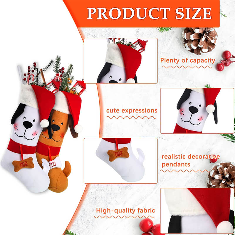 dog Christmas stockings details