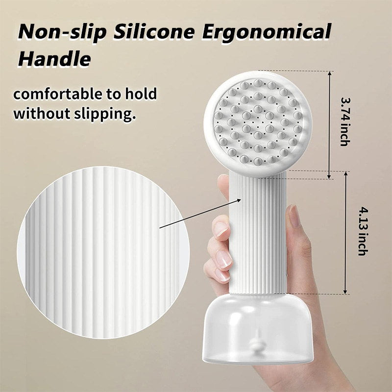 dog bath brush with slilcone ergonomical handle