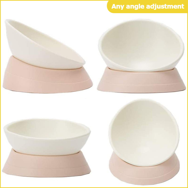 elevated cat bowl display