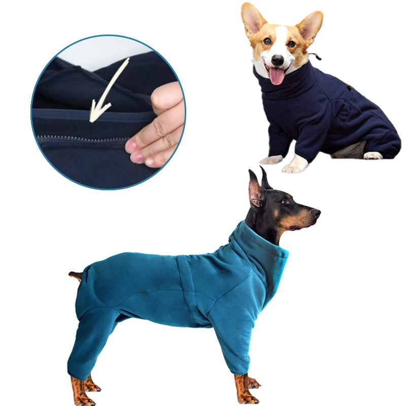 Turtleneck Dog Jacket with Zipper Closure
