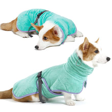 Load image into Gallery viewer, blueberry dog bathrobe towel
