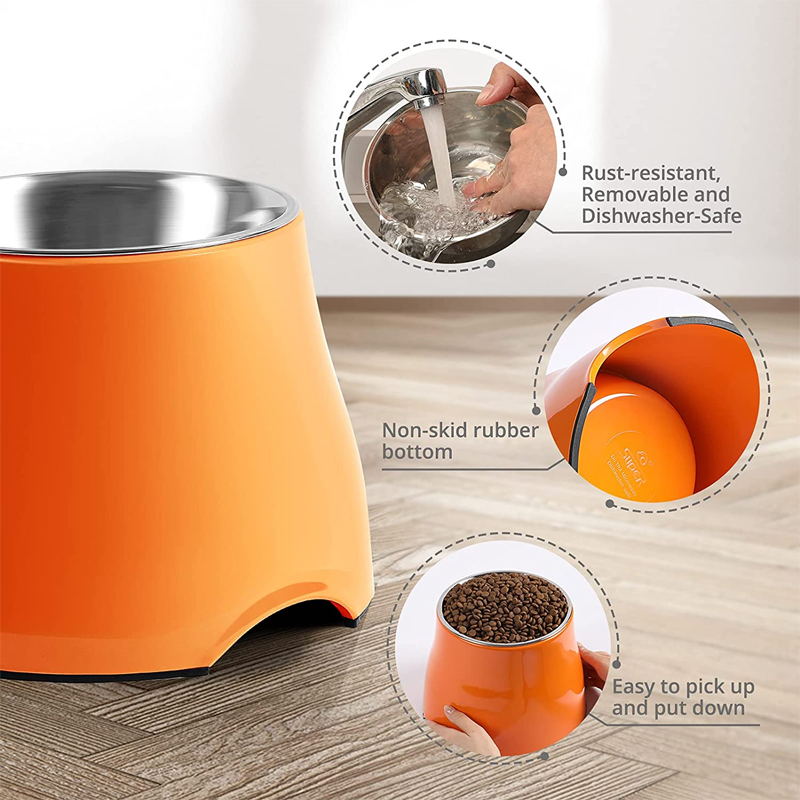 elevated dog bowl details