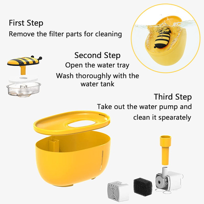 bee cat water fountain install step