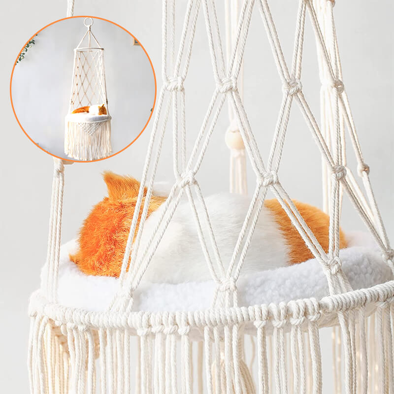 E hanging cat hammock swing