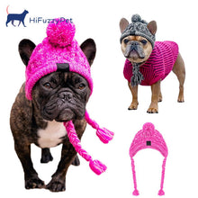 Load image into Gallery viewer, soft &amp; warm dog hat with pom pom
