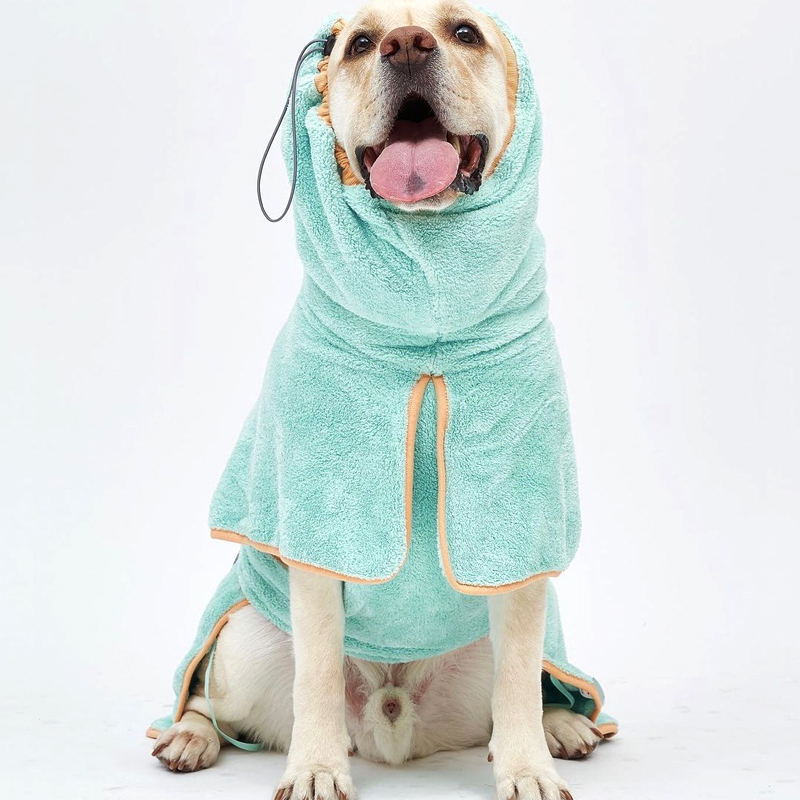 Tangerine dog bathrobe towel