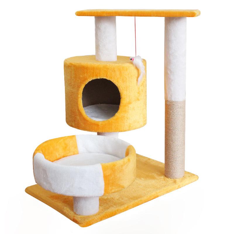HiFuzzyPet Plush Cat Tree House with Sisal Scratching Posts