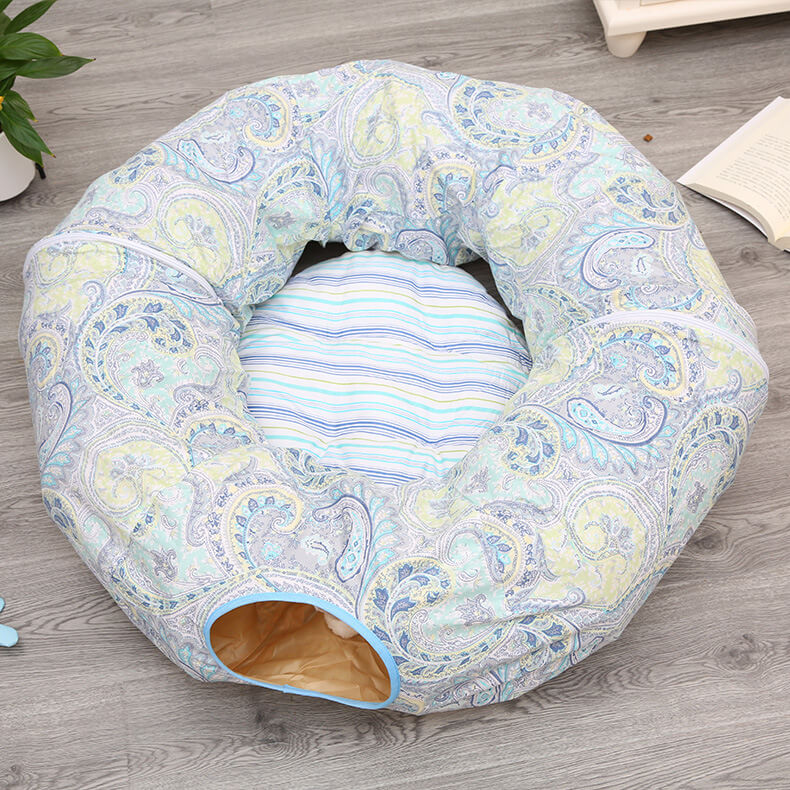 Foldable Cat Tunnel Toys with Central Mat