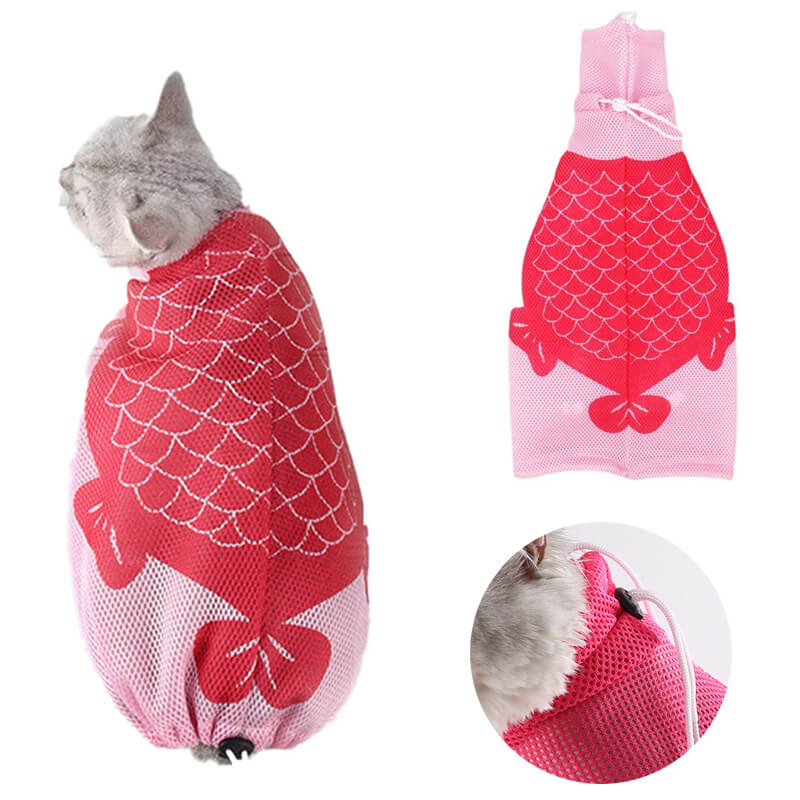 red whale cat bathing bag