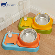 Load image into Gallery viewer, HiFuzzyPet Cat Bowls Water and Food Bowl Set, 2 in 1
