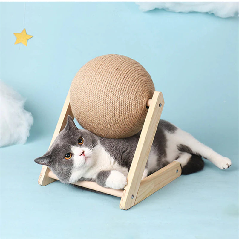 HiFuzzyPet Natural Sisal Rope Cat Scratching Ball Toy